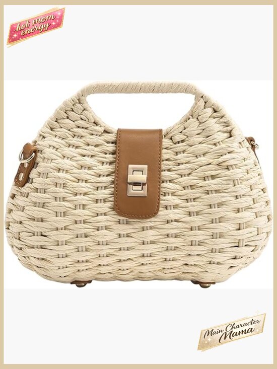 Handbags - Woven Straw Crossbody Bag Boho Summer Beach Shoulder Purse Adjustable Strap